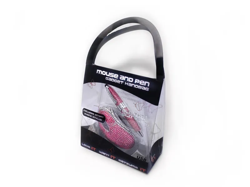 [UDH100PINK] Satzuma Diamante Handbag w/Mouse & Stylus (Pink)