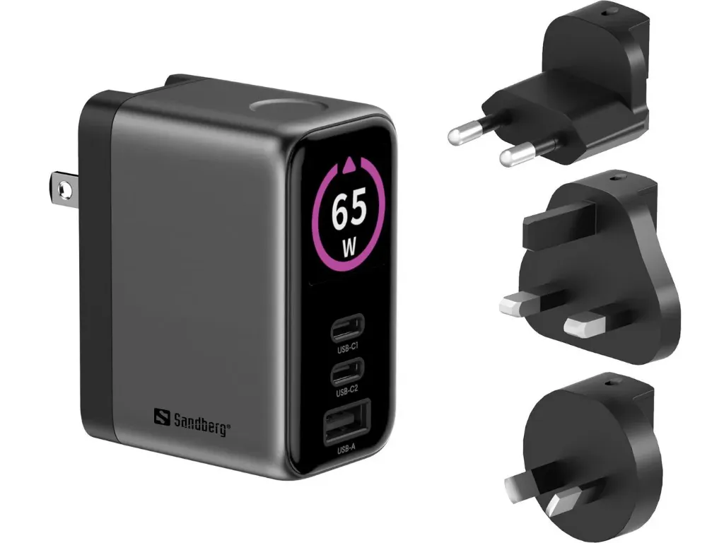 [441-70] Sandberg Travel Charger PD65W Display