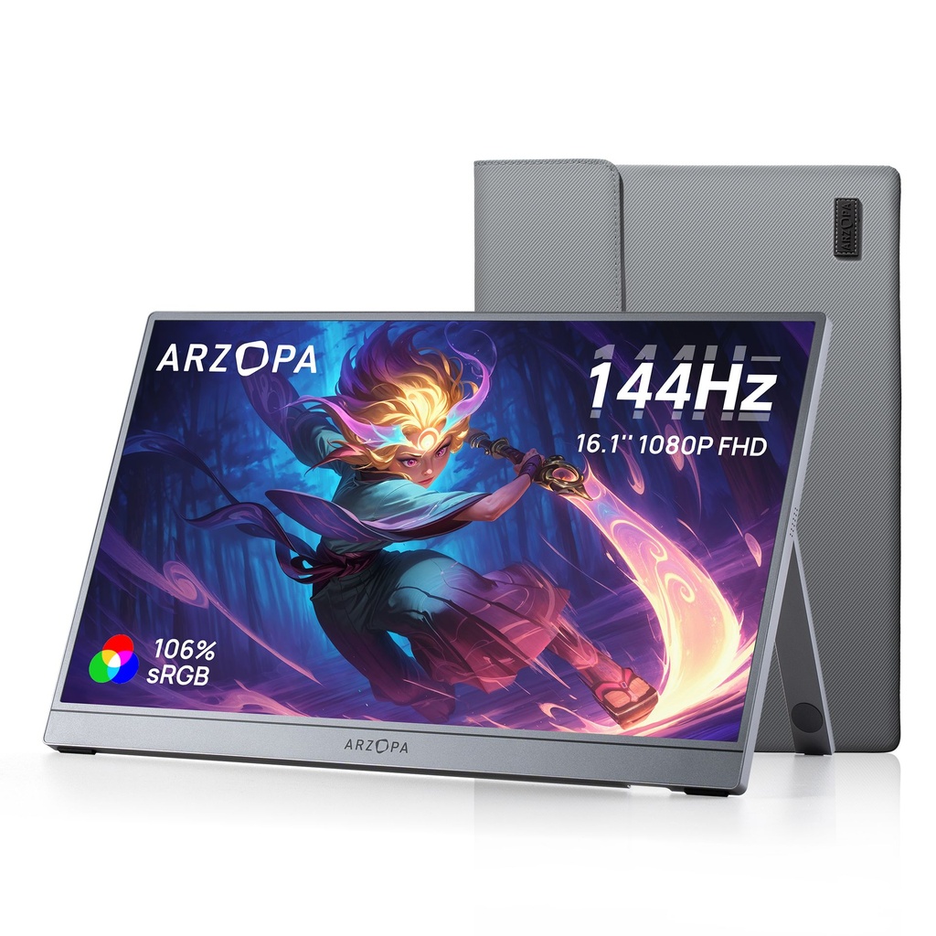 [ARZOPA-Z1FC-GREY] Arzopa Z1FC Grey - 16.1" 144Hz Portable Monitor